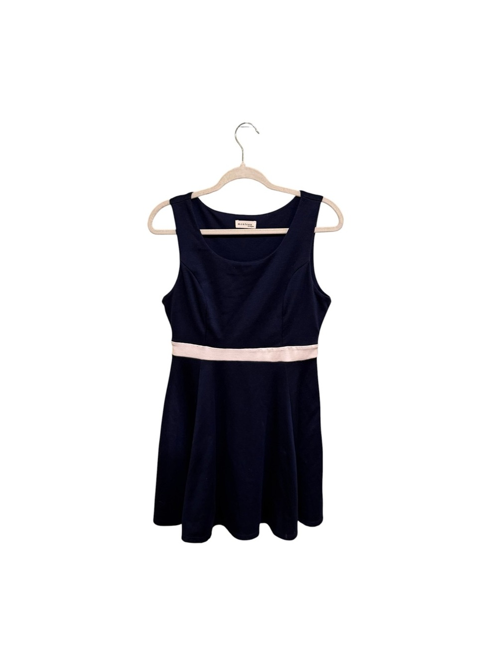 Nautical Monteau Navy Dress with White Waistband - Size Medium